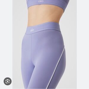 ALO Airlift High-Waist Suit Up Legging, Lilac Blue, size S